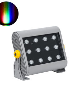 GloboStar® GLOBOSTAR® FLOOD-HENA 90641 Προβολέας Σποτ Wall Washer LED 24W 2400lm 30° DC 24V Αδιάβροχο IP65 RGB DMX512 Dimmable - Ασημί - Μ22.5 x Π6 x Υ16.5cm - 3 Χρόνια Εγγύηση