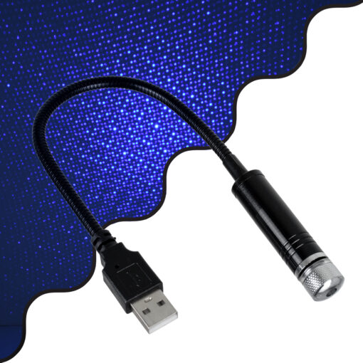 GloboStar® GloboStar® 81845 Διακοσμητικό Φωτιστικό Ειδικών Φωτορυθμικών Εφέ PARTY Disco LASER DC 5V με Καλώδιο Τροφοδοσίας USB Μπλέ IP20 Μ1.4 x Π1.4 x Υ27cm