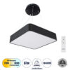 GloboStar® GLOBOSTAR® KAMALA 61206-P Μοντέρνο Κρεμαστό Φωτιστικό Οροφής LED 67W 7370lm 120° AC 220-240V IP20 Ρυθμιζόμενο Λευκό CCT με Χειριστήριο από 2700K έως 6000K Dimmable - Lumileds SMD Chip - Μαύρο - Μ40 x Π40 x Υ8cm - 3 Χρόνια Εγγύηση