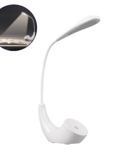 GloboStar® GLOBOSTAR® TEBLARO 76500 Μοντέρνο Επιτραπέζιο Φωτιστικό Γραφείου LED 2.8W 280lm 120° DC 5V με USB-C με Επαναφορτιζόμενη Μπαταρία Li-ion 3.7V 1x18650 1800mAh IP20 Φυσικό Λευκό 4500K Dimmable - Sanan SMD Chip - Λευκό - Μ15.5 x Π7.5 x Υ44.5cm - 2 Χρόνια Εγγύηση