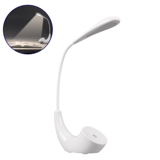 GloboStar® GLOBOSTAR® TEBLARO 76500 Μοντέρνο Επιτραπέζιο Φωτιστικό Γραφείου LED 2.8W 280lm 120° DC 5V με USB-C με Επαναφορτιζόμενη Μπαταρία Li-ion 3.7V 1x18650 1800mAh IP20 Φυσικό Λευκό 4500K Dimmable - Sanan SMD Chip - Λευκό - Μ15.5 x Π7.5 x Υ44.5cm - 2 Χρόνια Εγγύηση