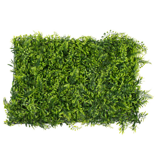 GloboStar® GloboStar® 78405 Artificial - Συνθετικό Τεχνητό Διακοσμητικό Πάνελ Φυλλωσιάς - Κάθετος Κήπος Νάνος Φτέρη - Νάνος Κισσός - Δανάη Πράσινο Μ60 x Υ40 x Π8cm