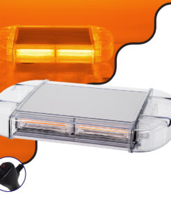 GloboStar® GloboStar® 85177 PRO Series Φάρος Σήμανσης Οχήματος Οδικής Βοήθείας για Αυτοκίνητα & Φορτηγά 6 Προγραμμάτων Φωτισμού STROBE LED COB 60W DC 10-30V Αδιάβροχος IP66 Πορτοκαλί