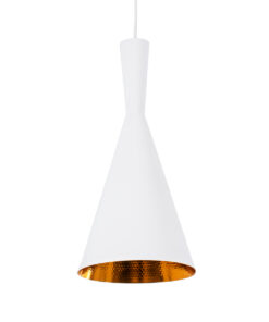 GloboStar® GLOBOSTAR® SHANGHAI 01026-C Μοντέρνο Κρεμαστό Φωτιστικό Οροφής με Ντουί 1 x E27 AC 220-240V IP20 - Λευκό & Χρυσό - Μ19 x Π19 x Υ38cm