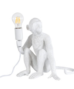 GloboStar® GloboStar® APES 01808 Μοντέρνο Επιτραπέζιο Φωτιστικό Πορτατίφ Μονόφωτο 1 x E27 IP20 Λευκό Πλαστικό - Μ30 x Π27 x Υ30cm