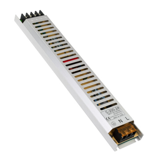 GloboStar® GLOBOSTAR® LUMISLIM 73017 Τροφοδοτικό/Μετασχηματιστής PELV 200W 8.3A DC 24V IP20 - AC 220-240V σε DC 24V - Μ31 x Π5.4 x Υ2.3cm - 3 Χρόνια Εγγύηση