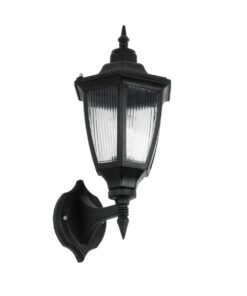 GloboStar® GloboStar® ENGLAND 202-0011 Vintage Επιτοίχιο Φωτιστικό Φαναράκι Μονόφωτο 1 x E27 IP44 Μαύρο Πλαστικό - Μ20 x Π20 x Υ30cm