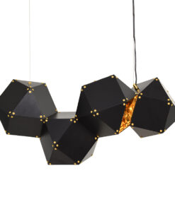 GloboStar® GLOBOSTAR® WELLES REPLICA 00796 Μοντέρνο Κρεμαστό Φωτιστικό Οροφής με Ντουί 4 x E14 AC 220-240V IP20 - Μαύρο & Χρυσό - Μ68 x Π32 x Υ30cm