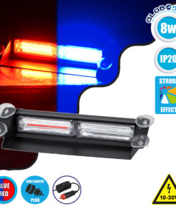 Alternative view of GloboStar® 85117 PRO Series Μπάρα Σήμανσης με Βεντούζες για Παρμπρίζ Οχήματος Αστυνομίας για Αυτοκίνητα & Φορτηγά 13 Προγραμμάτων Φωτισμού LED CREE CXB COB 18W DC 10-30V IP20 Κόκκινο & Μπλε