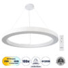GloboStar® GLOBOSTAR® RA 61199 Μοντέρνο Κρεμαστό Φωτιστικό Οροφής LED 100W 11020lm 120° AC 220-240V IP20 Ρυθμιζόμενο Λευκό CCT με Χειριστήριο από 2700K έως 6000K Dimmable - Lumileds SMD Chip - Λευκό - Μ120 x Π120 x Υ8cm - 3 Χρόνια Εγγύηση