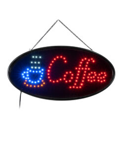 GloboStar® GloboStar® 75687 Φωτιστικό Ταμπέλα LED Οβάλ Σήμανσης COFFEE με Πρίζα AC 230V Μ48 x Π1.8 x Υ24.5cm