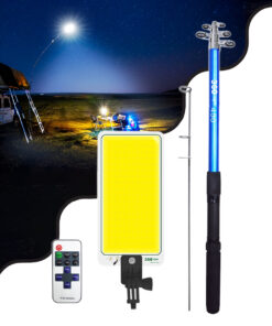 GloboStar® GloboStar® 85821 Τηλεσκοπικό Καλάμι Ψαρέματος 5m με Πάνελ Φωτισμού 800W 48000lm DC 12V Αδιάβροχο IP65 Ψυχρό Λευκό 6000K