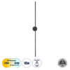 GloboStar® GLOBOSTAR® DIADEM 61333 Μοντέρνο Φωτιστικό Τοίχου - Απλίκα LED 18W 2160lm 120° AC 220-240V IP20 Ρυθμιζόμενο Λευκό CCT με On/Off 2700K/4500K/6000K - Lumileds SMD Chip - Μαύρο Ματ - Μ10 x Π4 x Υ120cm - 3 Χρόνια Εγγύηση