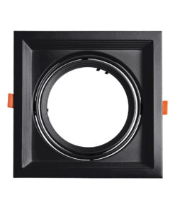 GloboStar® GloboStar® VITA 77853 Χωνευτό Κινούμενο Τετράγωνο Σποτ Οροφής για Λάμπα AR111 - IP20 - Χυτό Αλουμίνιο - Μ18 x Π18 x Υ4.5cm - Μαύρο - 5 Χρόνια Εγγύηση