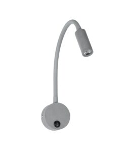 GloboStar® GloboStar® GOOSE 61689 Φωτιστικό Τοίχου - Απλίκα LED 3W 300lm 36° AC 220-240V IP20 - Reading Light - Θερμό Λευκό 2700K Γκρι Αλουμίνιο - Μ6.5 x Π22.5 x Υ23cm - 5 Xρόνια Εγγύηση