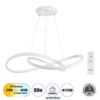GloboStar® GLOBOSTAR® DEXTER 60914 Μοντέρνο Κρεμαστό Φωτιστικό Οροφής LED 90W 10080lm 300° AC 220-240V IP20 Ρυθμιζόμενο Λευκό CCT με Χειριστήριο από 2700K έως 6000K Dimmable - Lumileds SMD Chip - Λευκό - Μ73 x Π73 x Υ16cm - 3 Χρόνια Εγγύηση