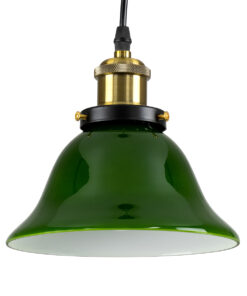 GloboStar® GLOBOSTAR® LIBRARY 00768 Vintage Κρεμαστό Φωτιστικό Οροφής με Ντουί 1 x E27 AC 220-240V IP20 - Πράσινο & Χρυσό - Μ18 x Π18 x Υ18cm