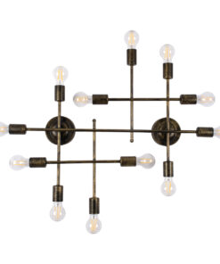 GloboStar® GloboStar® PIPING 00669 Vintage Επιτοίχιο Φωτιστικό Πολύφωτο 12 x E27 IP20 Μπρούτζινο Μέταλλο - Μ78.5 x Π9.5 x Υ64cm