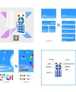 GloboStar® 70038 Ασύρματος LED Dream-Color Magic Digital RGBW Dual Controller Bluetooth με Χειριστήριο RF 16 Keys για LED Digital RGBW Προϊόντα 5v - 12v - 24v 2048 IC 11 70038 6