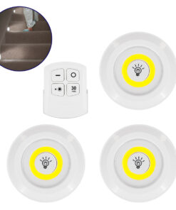 GloboStar® GloboStar® 79044 Φωτιστικά Νυκτός Μπαταρίας LED COB 6W 600lm με Timer & Ασύρματο Χειριστήριο RF - ΣΕΤ 3 Τεμαχίων Ψυχρό Λευκό 6000K