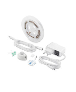 GloboStar® GloboStar® 70400 ΣΕΤ Ταινία LED Κρυφού Φωτισμού Κρεβατιού 1 x 1.2m 3W 300lm 2835 SMD 120° Αδιάβροχη IP65 με Τροφοδοτικό & 1 x Ανιχνευτή Κίνησης 360° Φυσικό Λευκό 4000k