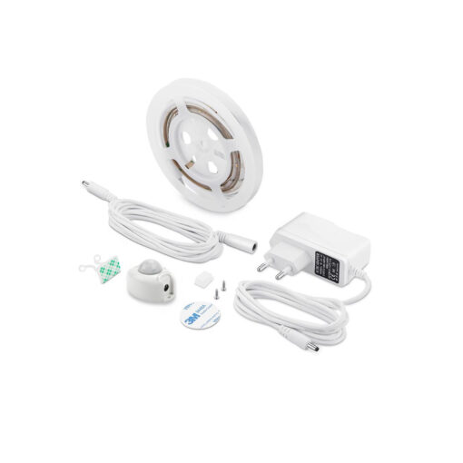 GloboStar® GloboStar® 70400 ΣΕΤ Ταινία LED Κρυφού Φωτισμού Κρεβατιού 1 x 1.2m 3W 300lm 2835 SMD 120° Αδιάβροχη IP65 με Τροφοδοτικό & 1 x Ανιχνευτή Κίνησης 360° Φυσικό Λευκό 4000k