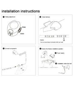 Alternative view of GloboStar® 70401 ΣΕΤ Ταινία LED Κρυφού Φωτισμού Κρεβατιού 2 x 1.2m 6W 600lm 2835 SMD 120° Αδιάβροχη IP65 με Τροφοδοτικό & 2 x Ανιχνευτή Κίνησης 360° Φυσικό Λευκό 4000k