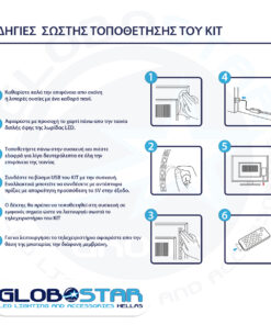 GloboStar® 70406 Σετ Ταινία TV Kit LED RGB SMD 5050 2m (4x50CM) 14.4W/2m 60LED/2m 1454lm/2m 120° USB DC 5V Οπίσθιου Κρυφού Φωτισμού για Τηλεόραση με Ασύρματο Τηλεχειριστήριο Αδιάβροχο IP65 RGB 17 70406 8jpg