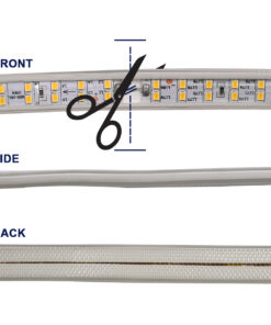 GloboStar® 70513 Wide Ταινία Διπλής Σειράς Epistar LED SMD 2835 1m 24W/m 180LED/m 3144lm/m 120° DC 230V Αδιάβροχη IP68 Ultra Θερμό Λευκό 2200K Dimmable 8 70513 4