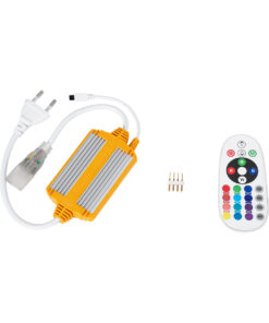 GloboStar® GloboStar® 70541 RGB Controller με Ασύρματο Χειριστήριο IR - Μεταλλάκτης Τροφοδοσίας AC/DC 230V IP68 Wide Ταινίας Διπλής Σειράς LED RGB 4 Pin Max 1500W - Έως 100 Μέτρα