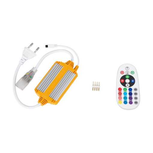 GloboStar® GloboStar® 70541 RGB Controller με Ασύρματο Χειριστήριο IR - Μεταλλάκτης Τροφοδοσίας AC/DC 230V IP68 Wide Ταινίας Διπλής Σειράς LED RGB 4 Pin Max 1500W - Έως 100 Μέτρα