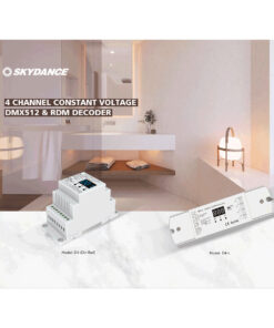 GloboStar® 70668 D4-L SKYDANCE DC DMX & RDM Dimmer High Speed Controller / Decoder 4 Καναλιών DC 12-24V 4 x 5A 120W - Max 20.5A 480W - IP20 Μ17 x Π5 x Υ2.5cm - 5 Years Warranty 23 70668 10