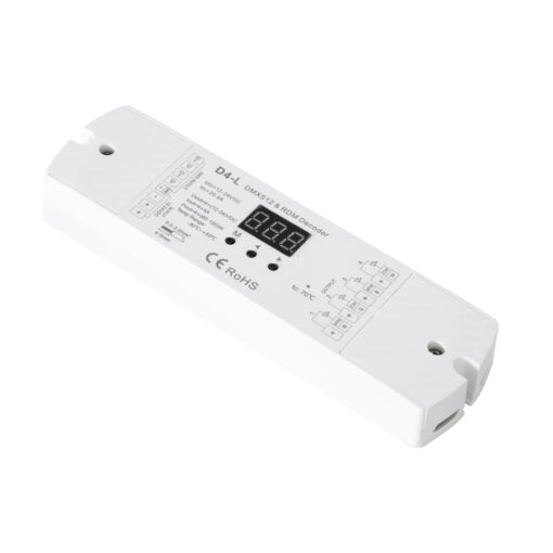 GloboStar® GloboStar® 70668 D4-L SKYDANCE DC DMX & RDM Dimmer High Speed Controller / Decoder 4 Καναλιών DC 12-24V 4 x 5A 120W - Max 20.5A 480W - IP20 Μ17 x Π5 x Υ2.5cm - 5 Years Warranty