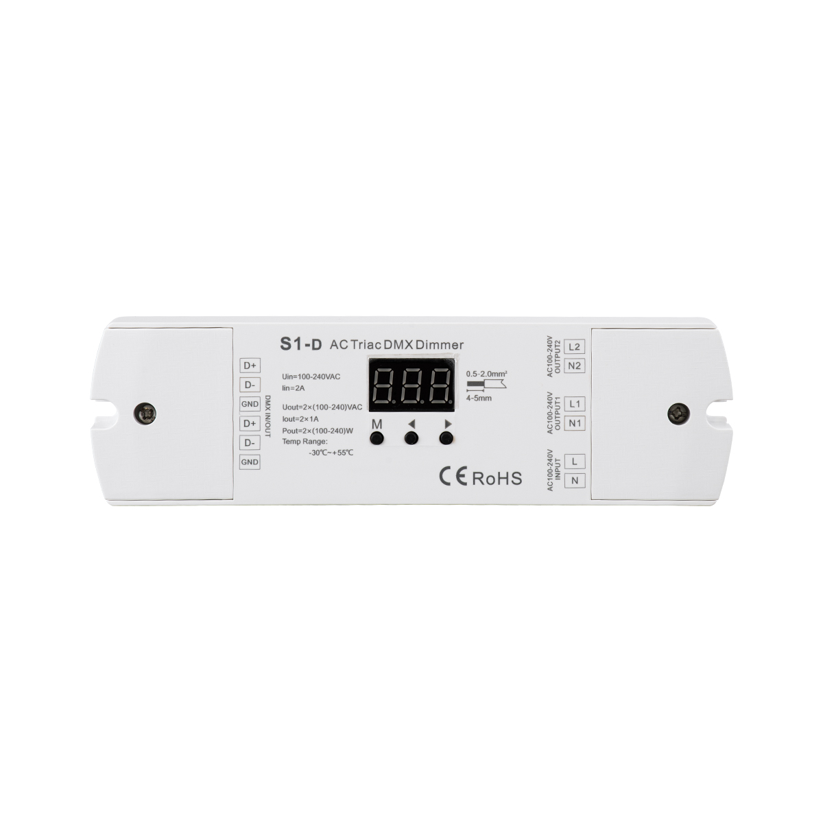 GLOBOSTAR® SKYDANCE-S1-D 70671 AC Trailing Edge DMX Dimmer με 2 x 1A 240W Κανάλια AC 220-240V 2A 480W Max IP20 - DMX512 & RDM - Μ16.7 x Π5 x Υ2.4cm - 5 Χρόνια Εγγύηση 4 GLOBOSTAR® SKYDANCE-S1-D 70671 AC Trailing Edge DMX Dimmer με 2 x 1A 240W Κανάλια AC 220-240V 2A 480W Max IP20 - DMX512 & RDM - Μ16.7 x Π5 x Υ2.4cm - 5 Χρόνια Εγγύηση - Image 2