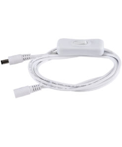 Alternative view of GloboStar® 70681 Καλώδιο Διακόπτης ON/OFF DC 12-24V 180cm από Jack Male 2.1x5.5mm σε Female 2.1x5.5mm Λευκό L185 x W1.9 x H1.5cm