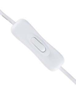 GloboStar® 70681 Καλώδιο Διακόπτης ON/OFF DC 12-24V 180cm από Jack Male 2.1x5.5mm σε Female 2.1x5.5mm Λευκό L185 x W1.9 x H1.5cm 11 70681 5