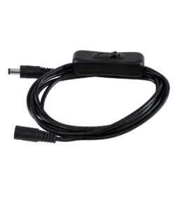 Alternative view of GloboStar® 70682 Καλώδιο Διακόπτης ON/OFF DC 12-24V 180cm από Jack Male 2.1x5.5mm σε Female 2.1x5.5mm Μαύρο L185 x W1.9 x H1.5cm