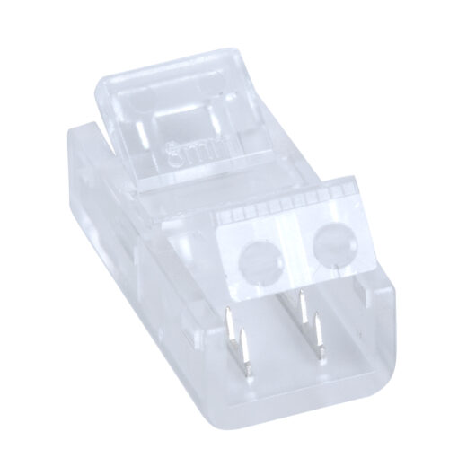GloboStar® GloboStar® 70684 Ενωτικός Σύνδεσμος για Μονόχρωμη Ταινία LED 8mm 2 PIN σε Καλώδιο Τροφοδοσίας Ατερμάτιστο 2 PIN Μ2 x Π1.1 x Υ0.7cm Διάφανο