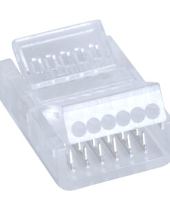 GloboStar® GLOBOSTAR® STRIPART 70690 Ενωτικός Ταχυσύνδεσμος για Πολύχρωμη RGBW+WW Ταινία LED 6Pin 12mm σε Καλώδιο Τροφοδοσίας 6Pin IP20 - Μ2.1 x Π1.6 x Υ0.7cm