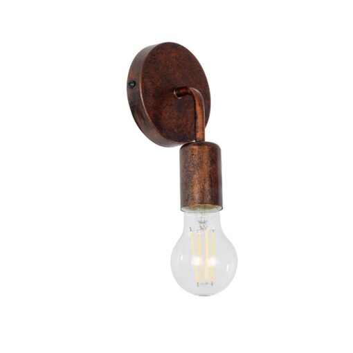 GloboStar® GLOBOSTAR® DON 01398 Vintage Φωτιστικό Τοίχου - Απλίκα με Ντουί 1 x E27 AC 220-240V IP20 - Χάλκινο Εφέ Σκουριάς - Μ10 x Π7 x Υ16cm