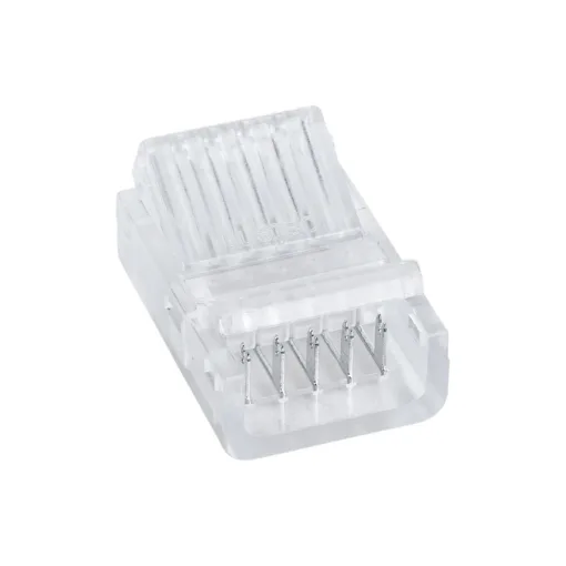 GloboStar® GloboStar® 70757 Ενωτικός Σύνδεσμος για Πολύχρωμη Ταινία LED RGBW 12mm 6 PIN σε Πολύχρωμη Ταινία LED RGBW 12mm 5 PIN Μ2.5 x Π1.5 x Υ1cm Διάφανο