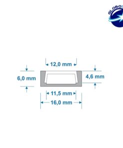 GloboStar® GLOBOSTAR® ALP-LINEAR ALPINA 70801-1M Επιφανειακό Προφίλ Αλουμινίου με Λευκό Γαλακτερό Συρόμενο Κάλυμμα για Ταινίες LED IP20 - Ασημί & Λευκό - Μ100 x Π1.6 x Υ0.6cm