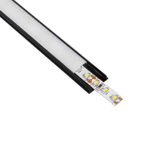 GloboStar® GloboStar® CURVED-PROFILE 70804-3M Προφίλ Αλουμινίου - Βάση & Ψύκτρα Ταινίας LED με Λευκό Γαλακτερό Κάλυμμα - Επιφανειακή Χρήση - Εύκαμπτο με Δυνατότητα Κυρτής Τοποθέτησης - Πατητό Κάλυμμα - Μαύρο - 3 Μέτρα - Πακέτο 5 Τεμαχίων - Μ300 x Π1.8 x Υ0.5cm