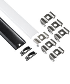 Alternative view of GloboStar® CURVED-PROFILE 70804-3M Προφίλ Αλουμινίου - Βάση & Ψύκτρα Ταινίας LED με Λευκό Γαλακτερό Κάλυμμα - Επιφανειακή Χρήση - Εύκαμπτο με Δυνατότητα Κυρτής Τοποθέτησης - Πατητό Κάλυμμα - Μαύρο - 3 Μέτρα - Πακέτο 5 Τεμαχίων - Μ300 x Π1.8 x Υ0.5cm