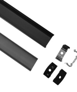 GloboStar® GloboStar® SURFACE-PROFILE 70810-1M Προφίλ Αλουμινίου - Βάση & Ψύκτρα Ταινίας LED με Μαύρο Φιμέ Κάλυμμα - Επιφανειακή Χρήση - Πατητό Κάλυμμα - Μαύρο - 1 Μέτρο - Μ100 x Π2.4 x Υ1.1cm