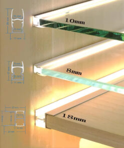 GloboStar® GLASSBOARD-PROFILE 70812-3M Προφίλ Αλουμινίου - Βάση & Ψύκτρα Ταινίας LED με Λευκό Γαλακτερό Κάλυμμα - Χρήση για Μοριακό Φωτισμό Γυαλιού Πάχους 10mm - Πατητό Κάλυμμα - Ασημί - 3 Μέτρα - Πακέτο 5 Τεμαχίων - Μ300 x Π1.7 x Υ3cm 27 70812 3m 14