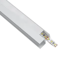 GloboStar® GLOBOSTAR® ALP-R-SHELF DODA 70814-1M Χωνευτό Προφίλ Αλουμινίου Ειδικό για Φωτισμό Ραφιού 18mm με Λευκό Γαλακτερό Πατητό Κάλυμμα για Ταινίες LED IP20 - Ασημί & Λευκό - Μ100 x Π1.5 x Υ2cm