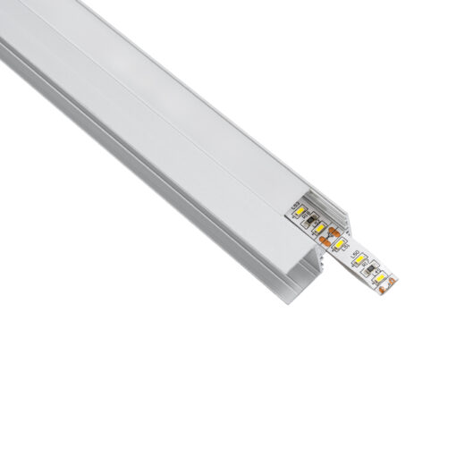 GloboStar® GLOBOSTAR® ALP-R-SHELF DODA 70814-3M Χωνευτό Προφίλ Αλουμινίου Ειδικό για Φωτισμό Ραφιού 18mm με Λευκό Γαλακτερό Πατητό Κάλυμμα για Ταινίες LED IP20 - Ασημί & Λευκό- Μ300 x Π1.5 x Υ2cm - Πακέτο 5 Τεμαχίων
