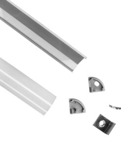 Alternative view of GLOBOSTAR® ALP-CORNER LINEO 70815-2M Επιφανειακό Γωνιακό Προφίλ Αλουμινίου με Λευκό Γαλακτερό Πατητό Κάλυμμα για Ταινίες LED IP20 - Ασημί & Λευκό - Μ200 x Π1.6 x Υ1.6cm - Πακέτο 5 Τεμαχίων