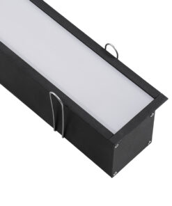 GloboStar® GloboStar® RECESS-PROFILE 70818-1M Προφίλ Αλουμινίου - Βάση & Ψύκτρα Ταινίας LED με Λευκό Γαλακτερό Κάλυμμα - Χωνευτή Χρήση - Πατητό Κάλυμμα - Μαύρο - 1 Μέτρο - Μ100 x Π7.5 x Υ7cm